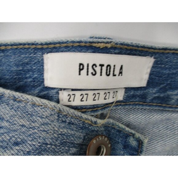 Pistola Womens Jeans 27 Fringe Distressed Casual Denim Pockets Blue Jeans - Picture 5 of 16